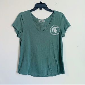🛍 Michigan State V Neck Graphic Short Sleeve Tee